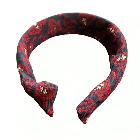 Americana Paisley Printed Handcrafted Headband Upcycled Hair Accessory - Picture 6 of 9
